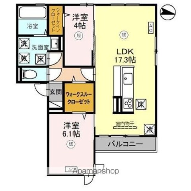 ＤーＲＯＯＭ尾崎丁[2LDK/64.72m2]の間取図