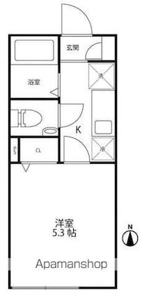 メゾン・ド・アンジュ武蔵関[1K/17.39m2]の間取図