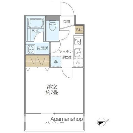 ａｓ　Ｃａｂｉｎｓ[1K/24.96m2]の間取図