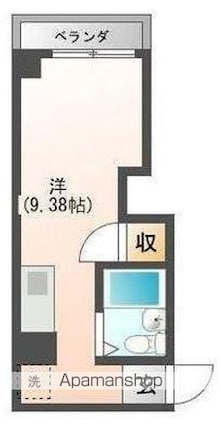 岩清尾マンション[1R/25.36m2]の間取図