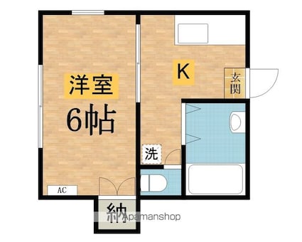 コーポみどり[1K/20.39m2]の間取図
