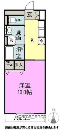 サンシルク２１[1DK/36m2]の間取図