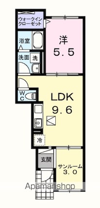 ベルデ[1LDK/40.1m2]の間取図