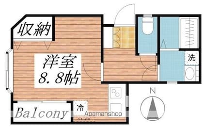 シャルムアシベ[1K/27m2]の間取図