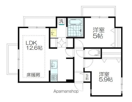 （仮称）高円寺南３丁目メゾン[2LDK/55.56m2]の間取図