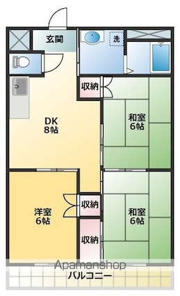 コーポエンゼル[3DK/55m2]の間取図