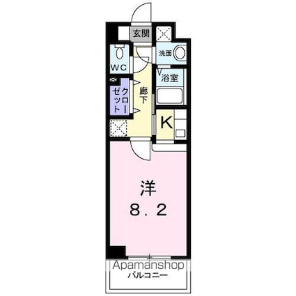 スペース　ワン[1K/26.64m2]の間取図