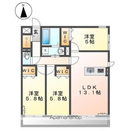 ベラパーシェ[3LDK/70.97m2]の間取図