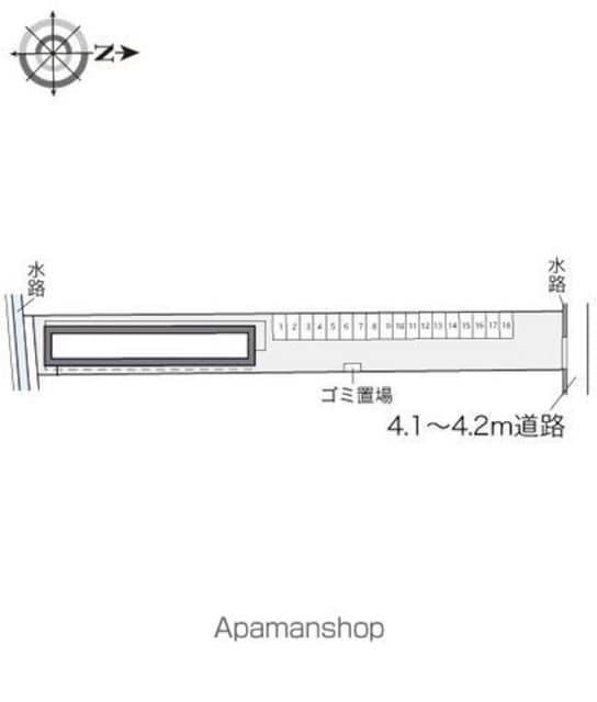 レオパレスエスポワール[1K/22.7m2]の配置図