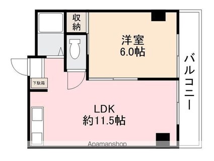 香川県高松市錦町１丁目[1LDK/31.27m2]の間取図