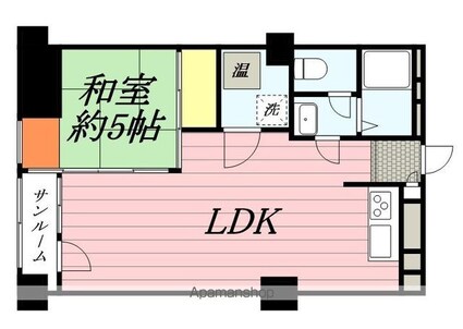 東カン第二キャステール[1LDK/50.55m2]の間取図