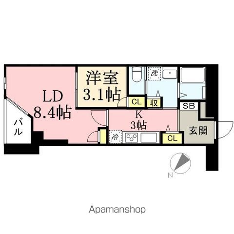 【福岡市中央区地行のマンションの間取り】