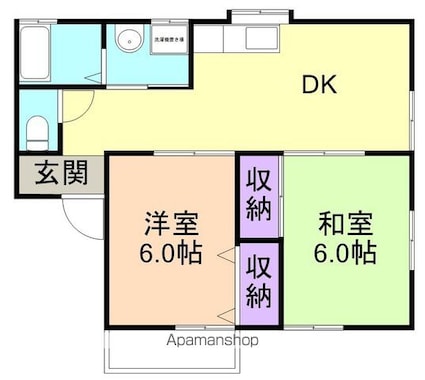神明ハイツ[2DK/47.19m2]の間取図