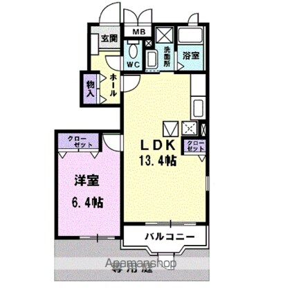 プレットヴィラ[1LDK/46.17m2]の間取図