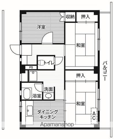 ビレッジハウス四郎丸1号棟の間取り写真