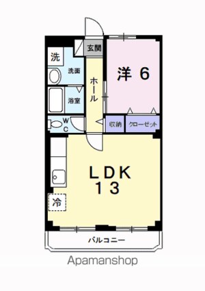 ヤリタマンション[1LDK/48.5m2]の間取図