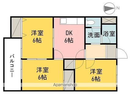 アイケンハイツ[3DK/53.62m2]の間取図