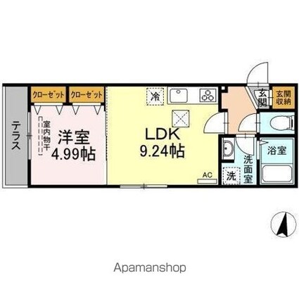 アナシエ徳丸[1LDK/35.25m2]の間取図
