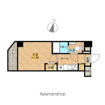レジディア中村橋[1K/20.25m2]の間取図