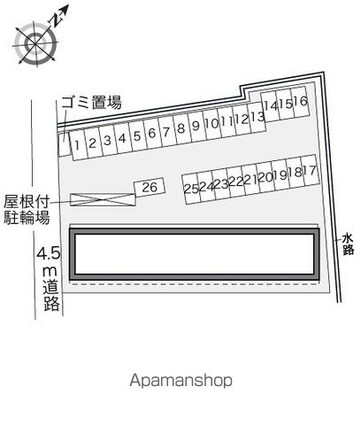 レオパレスマウンテン２[1K/28.02m2]の配置図