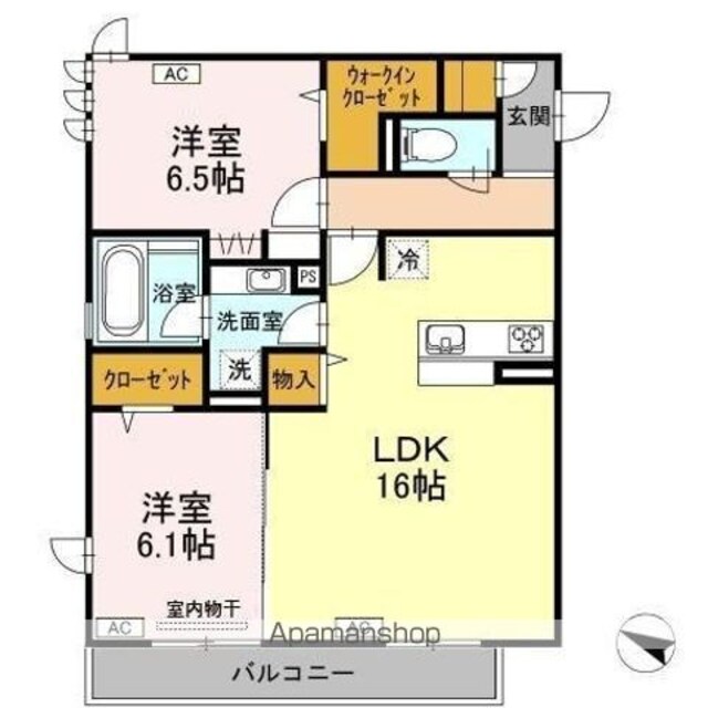 ラフィネ　アロッツィオ[2LDK/73.91m2]の間取図