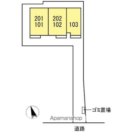 ルミエール輝[1LDK/39.6m2]の配置図