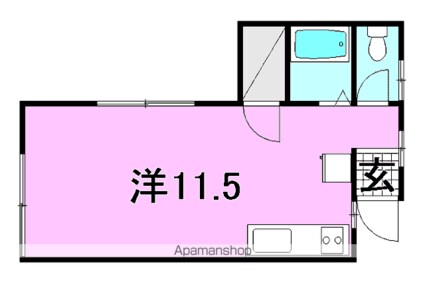パステル祝谷[1R/23.91m2]の間取図