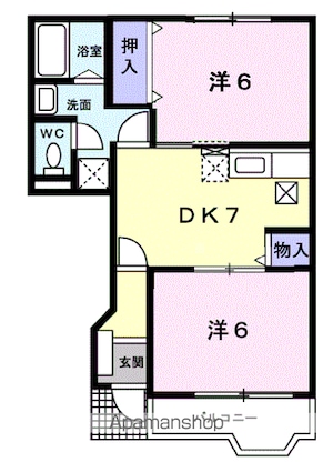 ピーノ[2DK/44.34m2]の間取図