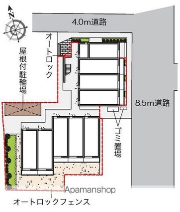 レオネクストポラリスⅠ[1K/26.08m2]の配置図