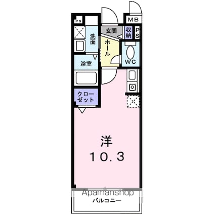 フィールドロードⅡ[1R/27.25m2]の間取図