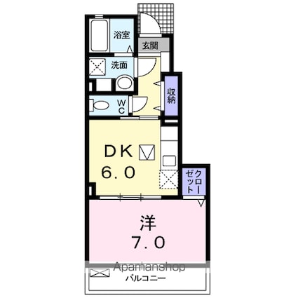 アーク・グレイス[1DK/34.5m2]の間取図