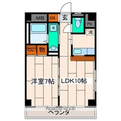 ラ・シャテロ[1LDK/43.32m2]の間取図