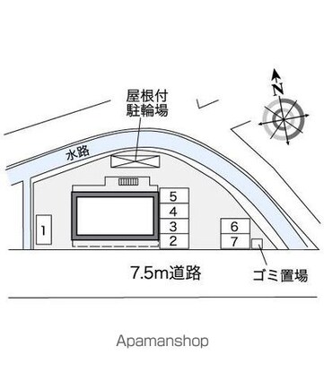 埼玉県春日部市備後東３丁目[1K/19.87m2]の配置図