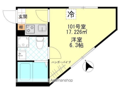 Ｇａｒｄｅｎｓ小金井[1K/17.22m2]の間取図