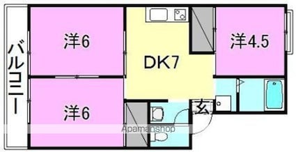 プレジールＢＥＰＰＵ[3DK/53.83m2]の間取図