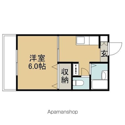 メゾン穐山[1K/23.4m2]の間取図
