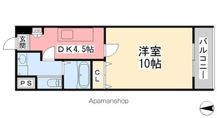 カサグランデリバーサイドⅡ[1DK/32m2]の間取図