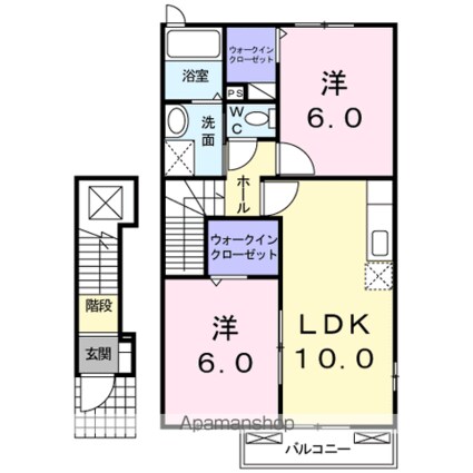 グランド　フィールドＡ[2LDK/54.85m2]の間取図
