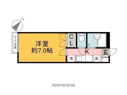 東京都江戸川区鹿骨１丁目[1K/21m2]の間取図
