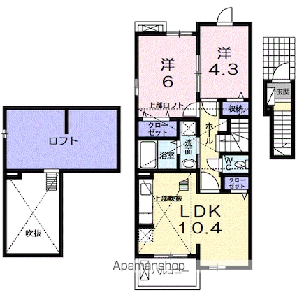モンターニュ　リーヴル[2LDK/52.83m2]の間取図