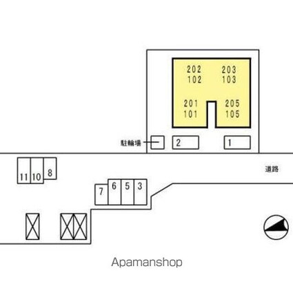 アムール安宅[1R/27.8m2]の配置図