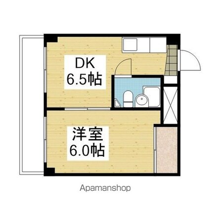 シャルマンⅡ[1DK/29.65m2]の間取図