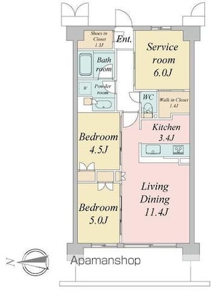 トラープランド蒼麗館[2SLDK/67.8m2]の間取図
