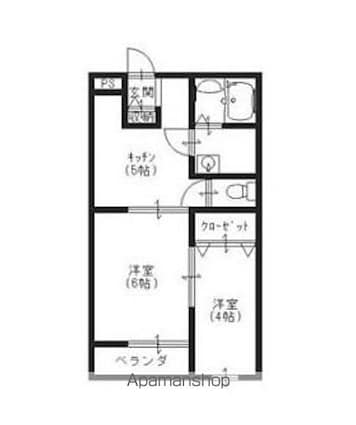 ハイツ藤[1SDK/39.9m2]の間取図