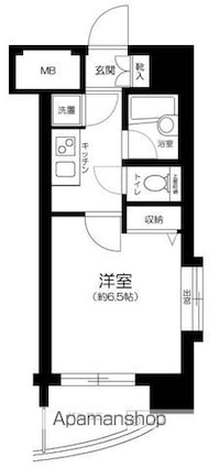 東京都港区芝浦１丁目[1K/21.6m2]の間取図