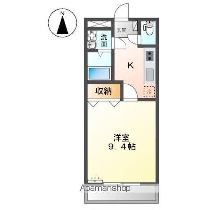 サンコート窪津[1K/30.96m2]の間取図