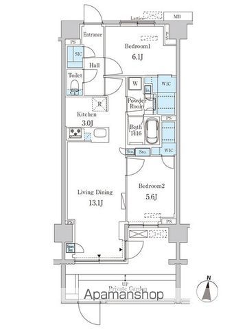 【大田区東矢口のマンションの間取り】