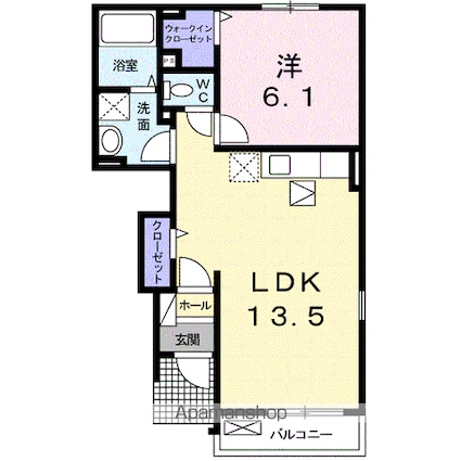 メモリーガーデン　Ⅱ[1LDK/44.7m2]の間取図