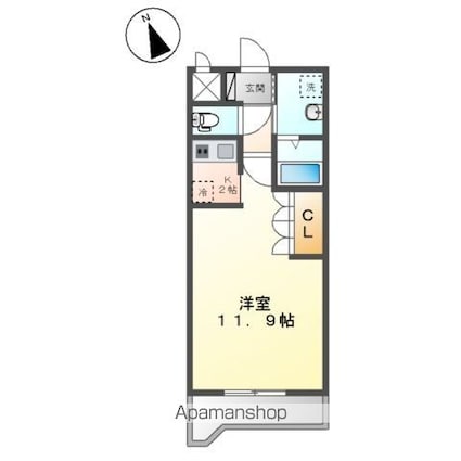 ラ・メゾン・Ｋ[1K/33.05m2]の間取図