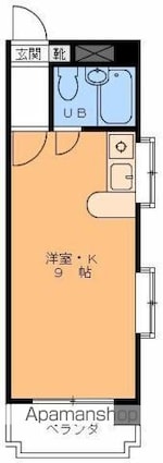 サニーハイツ西長戸[1R/21.66m2]の間取図